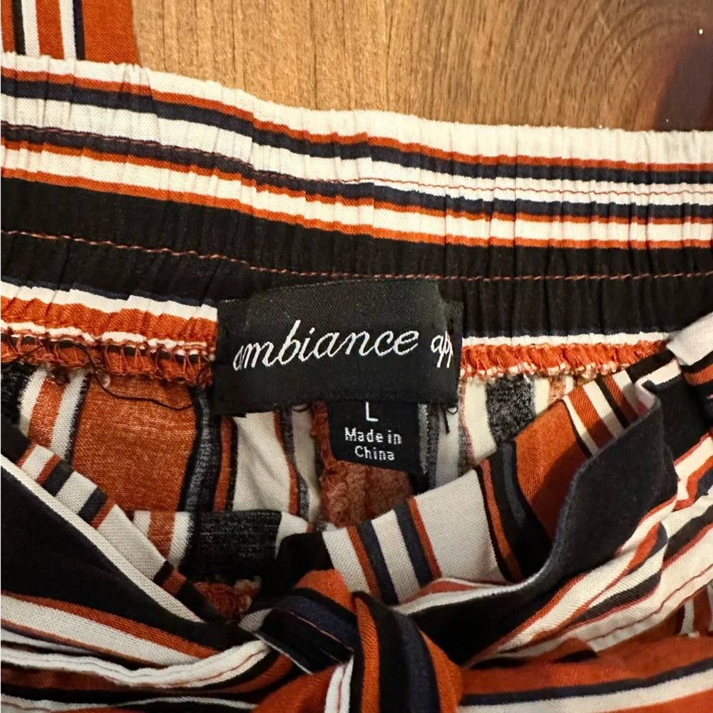 Ambiance Multicolor Striped Linen Pants - Picture 2 of 4